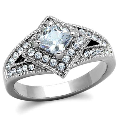 ** 18K WHITE GOLD PLATED SIMULATED DIAMOND RING